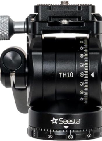 ZWO Seestar Fluid Tripod Head TH10 for Seestar Telescope Equatorial Mode | Fluid Tripod Head for Equatorial Mode, 360° Pan & ±90° Tilt, Compatible with DSLR, Mirrorless & Video Cameras