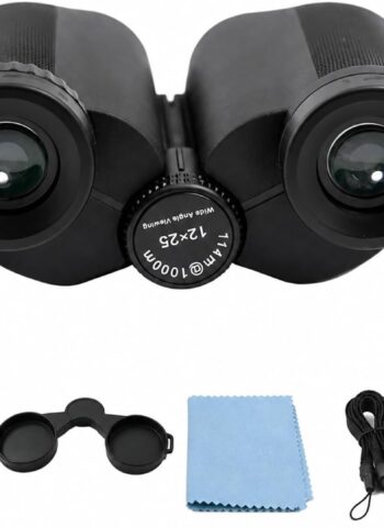 Binoculars 12x25 for Adults Waterproof Binoculars Low-Light Night Vision Binoculars High Magnification HD Binoculars for Bird Watching,Hunting,Traveling,Sports Events,Hiking,Outdoor Activities